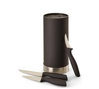 Echtwerk EW-MB-0393 Ceppo di Coltelli con Inserto in Setola, Acciaio, Argento