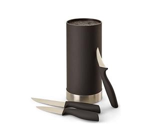 Echtwerk EW-MB-0393 Ceppo di Coltelli con Inserto in Setola, Acciaio, Argento