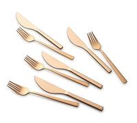 ECHTWERK EW-PK-2206B Set di Posate per Pizza, 8 Pezzi per 4 Persone, in Acciaio Inossidabile, Rame