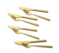 ECHTWERK EW-PK-2207G Set di Posate per Pizza, 8 Pezzi per 4 Persone, in Acciaio Inossidabile, Oro