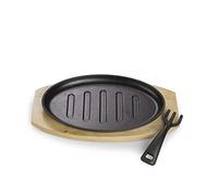 ECHTWERK Padella in ghisa con griglia e tagliere, Manico staccabile, Già cotta, Adatta per forni, griglie, barbecue e induzione, Ø 26 x 16,7 cm