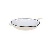ECHTWERK Padella in ghisa con rivestimento smaltato, padella in ghisa, padella con due manici e beccuccio, adatta per forni, barbecue, induzione, crema, Ø 26,5 cm, crema