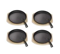 ECHTWERK Padella in ghisa, con vassoio da portata, manico rimovibile, già bruciata, adatta per forni, barbecue e barbecue, 4 pezzi