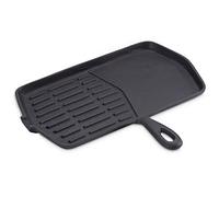 ECHTWERK Padella per grigliare in ghisa con strisce di cottura, adatta all'uso su fiamma libera, ideale per la preparazione di bistecche, nero