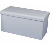 ECHTWERK Panca Pieghevole Seatbox ca. 76 x 38 x 38 cm - Contenitore in Pelle Sintetica, Bianco