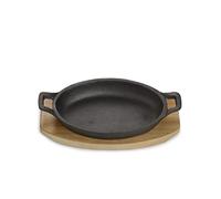 ECHTWERK Piatto da portata in ghisa, teglia con tagliere da portata, bistecchiera già cotta, adatto per forni, barbecue, barbecue e induzione, Big Edition, Ø 16,5 x 11 cm