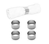 ECHTWERK EW-NR-2107 Set di 4 portatovaglioli in Acciaio Inox, Edizione Argento, Inossidabile, Nero