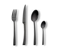ECHTWERK Posate Avelino, Black Edition, 16 pezzi, Posate per 4 persone, acciaio inossidabile 18/10, satinato, Set di posate, per la tavola, Decorazioni per la tavola per matrimoni e feste