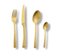 ECHTWERK Posate Avelino, Edizione Oro, 16 pezzi, Posate per 4 persone, acciaio inossidabile 18/10, finitura satinata, Set di posate, per la tavola, Decorazioni per la tavola per matrimoni