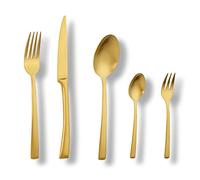 ECHTWERK Posate Avelino, Gold Edition, 30 pezzi, Posate per 6 persone, acciaio inossidabile 18/10, opaco, Set di posate, per tavole festive, con scatola portaoggetti