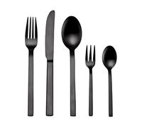 ECHTWERK Posate Milos, Black Edition, PVD nero opaco, 30 pezzi, per 6 persone, acciaio inox 18/10, set di posate per tavoli da festa, scatola portaoggetti inclusa