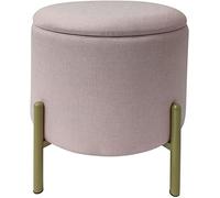 ECHTWERK Pouf Logan con Rivestimento Superficiale in Poliestere di Alta qualità, Funzione di conservazione, 40 x 40 x 40 cm, Portata Fino a 150 kg, Colore: Rosa, Metallo