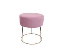 ECHTWERK Pouf Rotondo Marilyn, Sgabello Imbottito in Tessuto di Velluto, con Gambe in Metallo Color Oro, Sgabello Adatto per Camera da Letto e Soggiorno, poggiapiedi Fino a 150 kg, Rosa