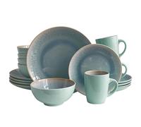 ECHTWERK Servizio da tavola vintage da 16 pezzi "Ana", design moderno, per 4 persone, piatti in porcellana con 4 piatti da pranzo, 4 piatti da dessert, 4 ciotole, 4 tazze da tè, 4 tazzine da tè