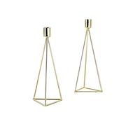 ECHTWERK Set di 2 candele moderne Big, edizione oro, design geometrico, portacandele votive per il soggiorno/sala da pranzo, decorazione per la tavola di nozze, 9,5 x 9,5 x 24,2 cm