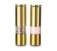 ECHTWERK Set di 2 macinini per spezie, Macinino per sale e pepe in acciaio inox di alta qualità con macinino in ceramica ABS, Manuale, Per pepe, sale e peperoncino, Edizione Oro