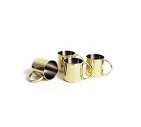 ECHTWERK Set di 4 bicchieri di rame infrangibili in acciaio inossidabile - Ideali per gin, vodka, birra e bevande fredde - Confezione regalo - Edizione oro - 480 ml