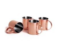 ECHTWERK Set di 4 bicchieri in rame infrangibili in acciaio inox - Ideali per gin, vodka, birra e bevande fredde - Confezione regalo - Edizione rame - 1000 ml