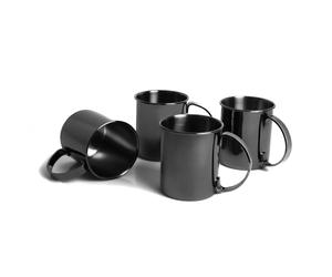 ECHTWERK Set di 4 bicchieri in rame infrangibili in acciaio inox - Ideali per gin, vodka, birra e bevande fredde - Confezione regalo - Edizione nera - 1000 ml