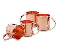 ECHTWERK set di bicchieri in rame, bicchieri in acciaio inox, set da cocktail, bicchieri da cocktail perfetti per gin, vodka, birra e bevande fredde, 4x bicchieri in rame da 450ml