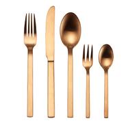 ECHTWERK set di posate da tavola Milos, PVD bronzo opaco, 30 pezzi, per 6 persone, acciaio inox 18/10, set di posate in ofanetto di conservazione