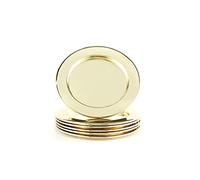 ECHTWERK Set di sottobicchieri in acciaio inox, sottobicchieri per bevande, portabicchieri, sottobicchieri rotondi per bicchieri, tazze, candele, Ø circa 8 cm, edizione oro, 6 pezzi