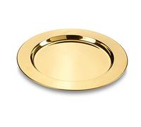 ECHTWERK Set di sottopiatti/piatti da portata 'Shiny', sottopiatti in acciaio inossidabile, piatti decorativi per matrimoni, vassoio da portata, set da tavola, Ø 33,2 cm, Edizione Oro, 2 pezzi