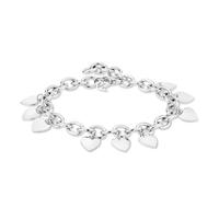Echtzeit Bracciale da donna - Collana con ciondolo a forma di cuore romantico, design elegante e casual, alla moda per ogni look, ideale come regalo o simbolo d'amore, 230 mm, Acciaio inossidabile