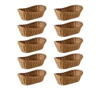 Echwave 10 cestini ovali in vimini per pane, 10,2 cesti per alimenti, frutta, cosmetici, tavolo e bagno