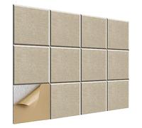Echwave Confezione da 12 acustici autoadesivi, 30 x 30 x 0,4 pollici, per studio di registrazione, ufficio, casa, cammello