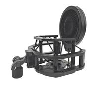 Echwave Supporto antiurto professionale per microfono a 1 pezzo con schermo supporto per microfono a condensatore universale in plastica nera in metallo