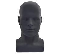 Echwave Testa di manichino da uomo testa manichino professionale per esporre parrucche cappelli supporto per cuffie (nero opaco)