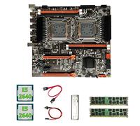 Echwave X79 Dual CPU Scheda Madre+2XE5 2640 CPU+2X4GB DDR3 1600Mhz RECC Ram+SATA +Interruttore +Baffle LGA2011 M.2 NVME