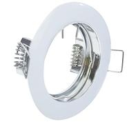 ECI ELETTROFORNITURE 39.PS6115WH PZ5 FARETTO INCASSO Supporto rotondo per PAR16 ed MR16, bianco opaco, ghiera fissa, Diametro 77mm, Foro 60mm