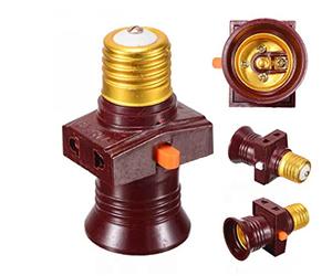 ECI ELETTROFORNITURE PORTALAMPADE E27 RUBACORRENTE CON DOPPIA PRESA 10A + INTERRUTTORE RUBA CORRENTE