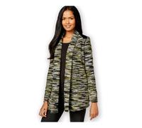 ECI New York Cardigan In Boucle Di Ecopelle Per Donna, Verde, X-Piccolo