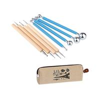 Ecjiuyi - Set di 8 strumenti per la modellazione di mandala Sculpey, penna a sfera con pietre e pennino, strumenti per la modellazione della carta in ceramica