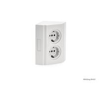 Eckbox 3, Aufbausteckdosenelement, Alu-Metallic