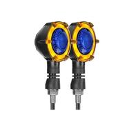 ECKBRJA Luci Direzione Motociclette Lampeggianti Sequenziali Lampeggianti 12 V Per R6 R3 R1 R7 R125 YZF R25 Per MT 07 09 03 Indicatori direzione(BLU,2 PEZZI)