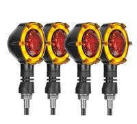 ECKBRJA Luci Direzione Motociclette Sequenziali Lampeggianti 12 V Per Z900RS ZZR600 Z250 EX250 EX300 Indicatori direzione(ROSSO,2 paia)
