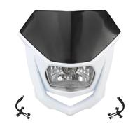 ECKBRJA Per Accessori Fanali Motori Per Suzuki Universal Enduro Motocross Protezione lampada frontale(Nero bianco)