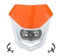 ECKBRJA Per Accessori Fanali Motori Per Suzuki Universal Enduro Motocross Protezione lampada frontale(Orange White)