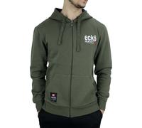 Ecko Unltd Felpa Uomo Zip Integrale in Cotone, Verde/Grey/Nero/Blu, S