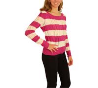 Ecko Unltd. Maglione A Righe Con Collo Aperto In Maglia A Treccia Per Donna