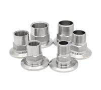 ECKRIDPRK 1 pz 1/2" 3/4" 1" 11/2" 2" SS304 Acciaio Inossidabile DN15 Maschio filettato Esagonale 50.5 Raccordo for Tubo Adattatore Tri Clamp Fuso(DN15MaleK25.4)
