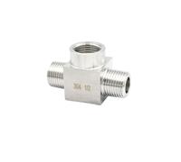 ECKRIDPRK 1 pz 1/8" 1/4" 3/8" 1/2" 3/4" Femmina Maschio Tee 3 Vie Raccordo for Tubi in Acciaio Inossidabile 304 connettore Blocco divisore(Male-Female-Male,BSPT_1/4")