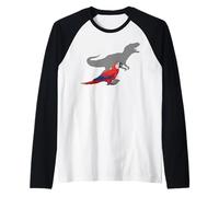 Eclectus Pappagallo con T Rex Shadow Bird Lovers Maglia con Maniche Raglan