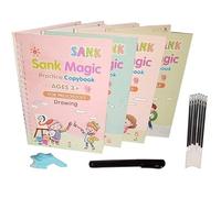 Eclet Libro magico per esercizi di pratica per bambini, 4 pezzi, libro magico con penne, libri per calligrafia per principianti e pratica calligrafica, libro magico riutilizzabile per scrittura a mano