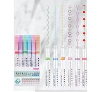 Eclet Matite colorate lineare, evidenziatori, 6 diverse forme curve per diari, lettere, biglietti, appunti, scrapbooking