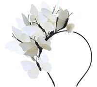 Eclettico cerchietto floreale scintillante per carnevale, matrimoni, sfilate di moda e spettacoli teatrali, accessori per carnevale (bianco, taglia unica)